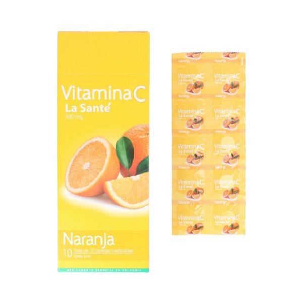 Vitamina c masticable sabor naranja sobre x 10 tabletas